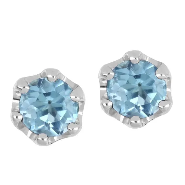 10KT White Gold Genuine Blue Topaz Stud Earrings Harmony Jewellers Grimsby, ON