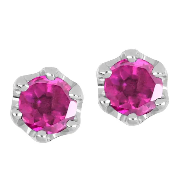 10KT White Gold Genuine Pink Topaz Stud Earrings Harmony Jewellers Grimsby, ON