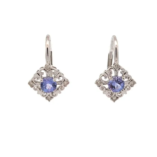 10KT White Gold Tanzanite and Diamond Earrings Harmony Jewellers Grimsby, ON