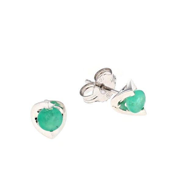 10KT White Gold Emerald Stud Earrings Harmony Jewellers Grimsby, ON