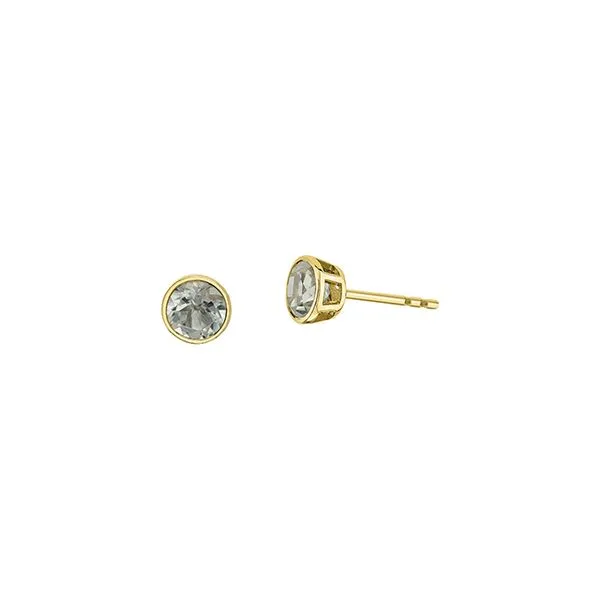 10K Yellow Gold White Topaz Stud Earrings Harmony Jewellers Grimsby, ON