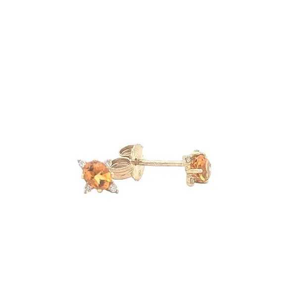 10K Yellow Gold Citrine Diamond Stud Earrings Harmony Jewellers Grimsby, ON