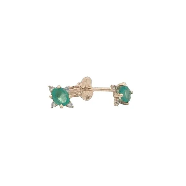 10K Yellow Gold Emerald & 0.04ct Diamonds Harmony Jewellers Grimsby, ON