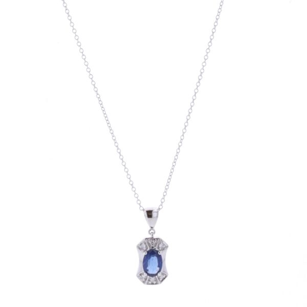 10KT White Gold Sapphire and Diamond Necklace Harmony Jewellers Grimsby, ON