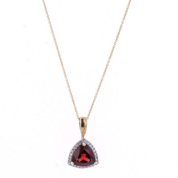 10KT Yellow Gold Diamond and Garnet Pendant Harmony Jewellers Grimsby, ON