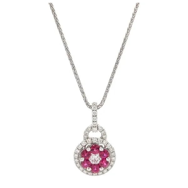 18KT White Gold Ruby and 0.41ctw Diamond Necklace Harmony Jewellers Grimsby, ON
