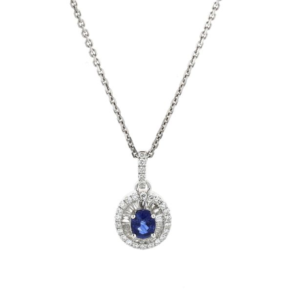 18KT White Gold Sapphire and 0.41ctw Diamond 18