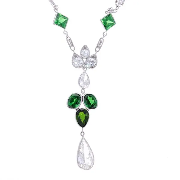 Platinum Natural Tsavorite Garnet and 4.11ctw Diamond 24