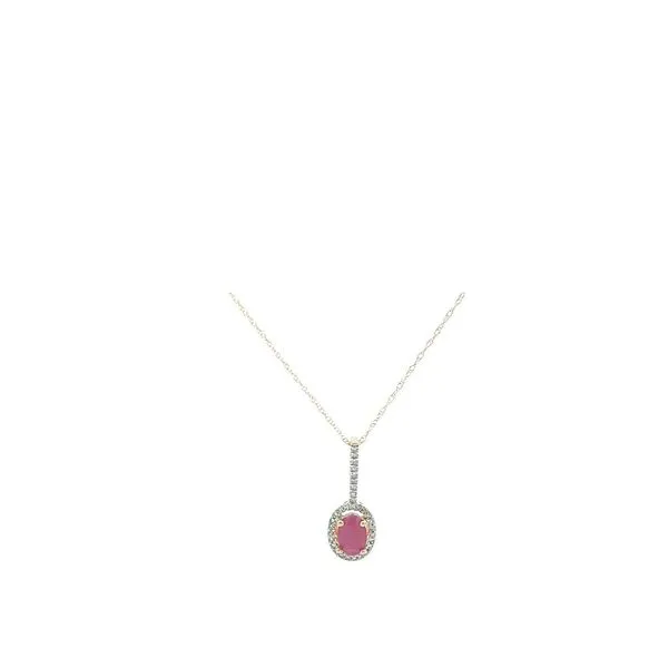 10KT Yellow Gold Ruby and 0.10ctw Diamond Estate 18