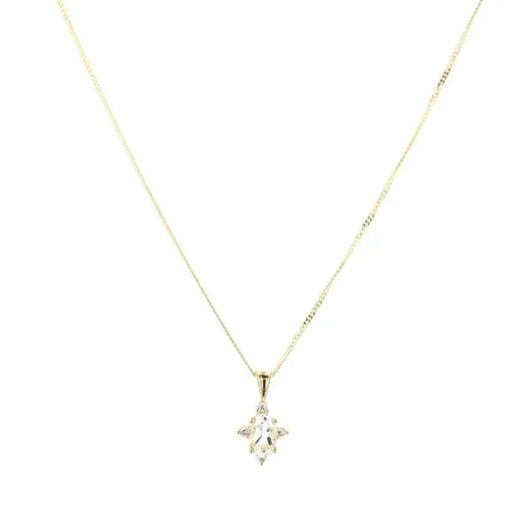 10KT Yellow Gold White Topaz and 0.03ctw Diamond 18