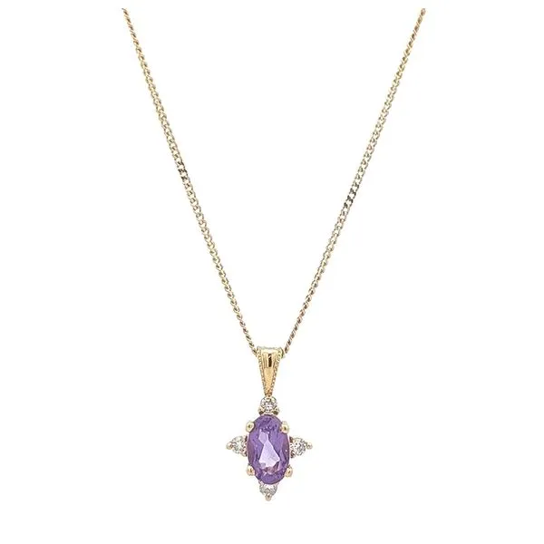 10KT Yellow Gold Amethyst and 0.03ctw Diamond 18