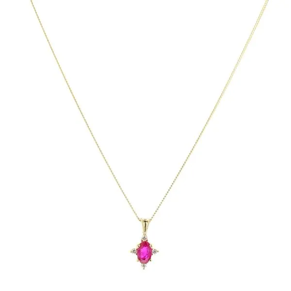 10KT Yellow Gold Ruby and 0.03ctw Diamond 18