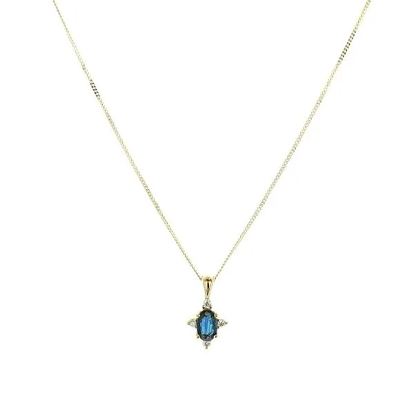 10KT Yellow Gold Sapphire and 0.03ctw Diamond 18