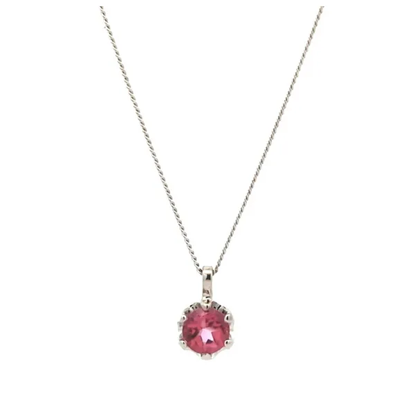 10KT White Gold Genuine Pink Topaz 18