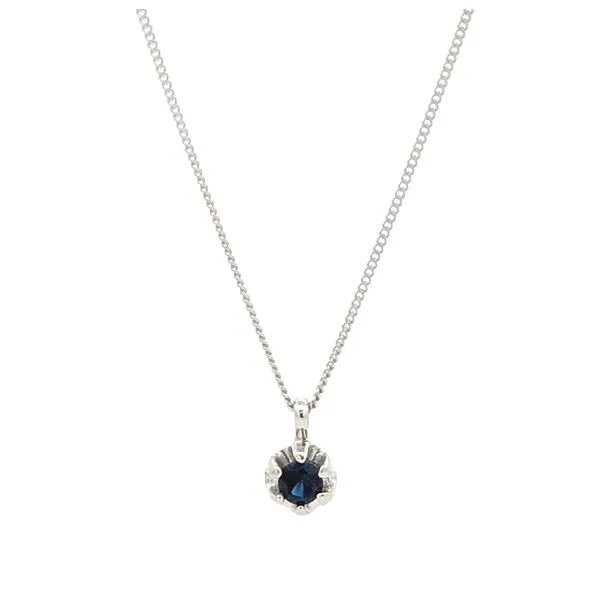 10KT White Gold Genuine Sapphire 18