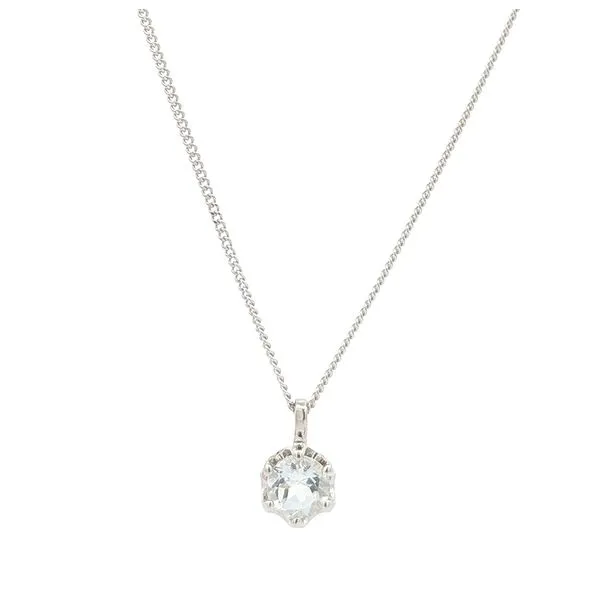 10KT White Gold Genuine White Topaz 18