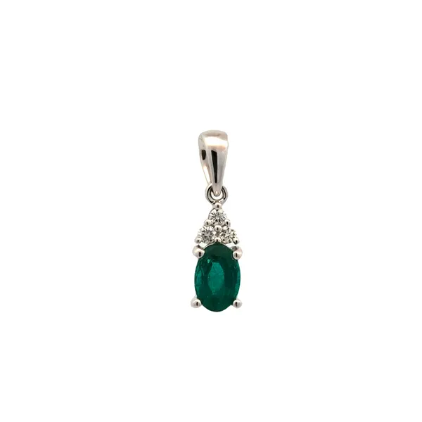 18KT White Gold Emerald and 0.05ctw Diamond Pendant Harmony Jewellers Grimsby, ON