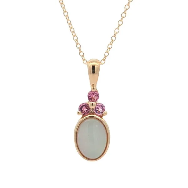 10KT Yellow Gold Opal and Pink Topaz 18