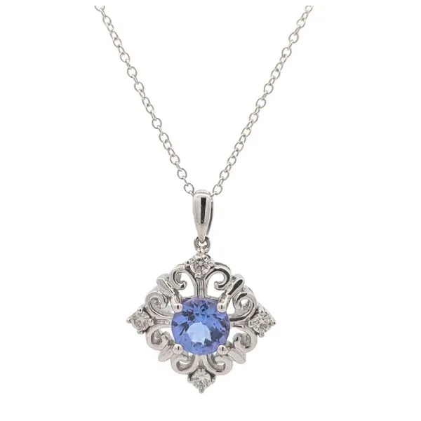 10KT White Gold Tanzanite and Diamond 18