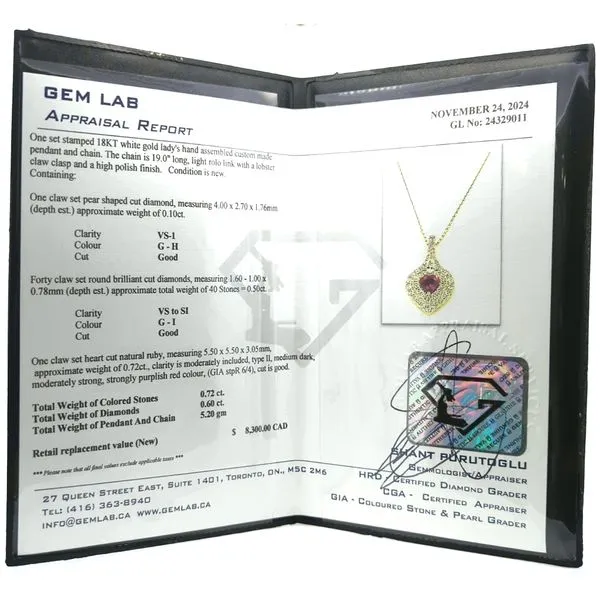 18KT White Gold Ruby and 0.60ctw Diamond 19