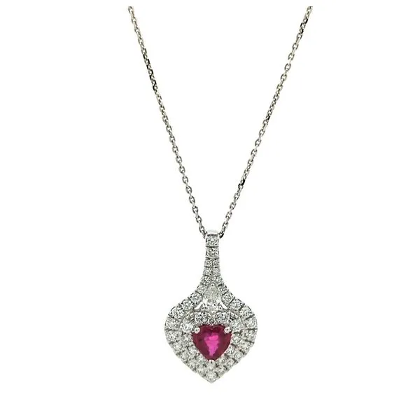 18KT White Gold Ruby and 0.60ctw Diamond 19