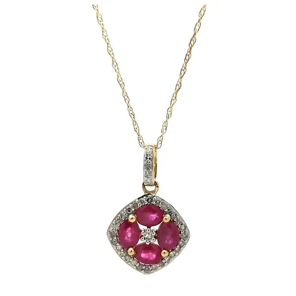 10KT Yellow Gold Ruby and Diamond 18