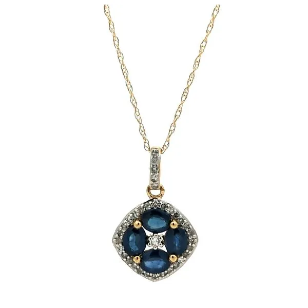 10KT Yellow Gold Sapphire and Diamond 18