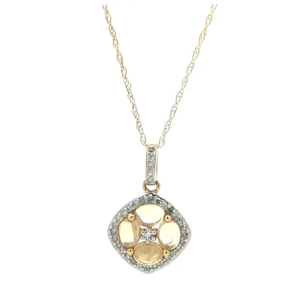 10KT Yellow Gold Opal and Diamond 18
