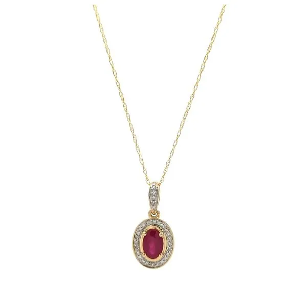 14KT Yellow Gold Ruby and Diamond 18