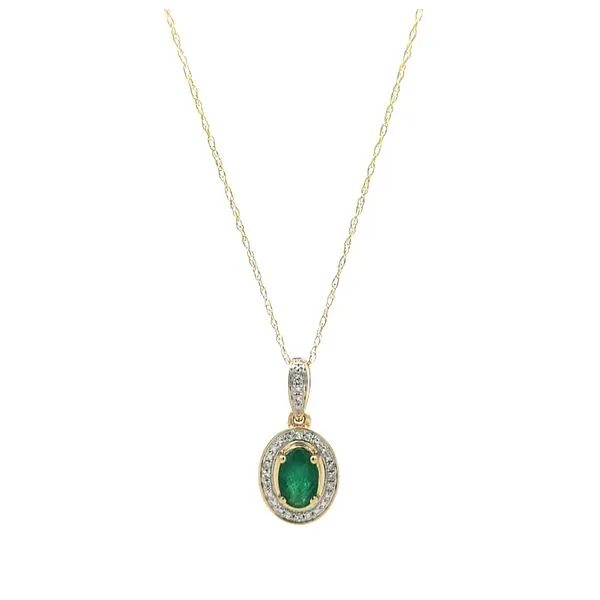 14KT Yellow Gold Emerald and Diamond 18
