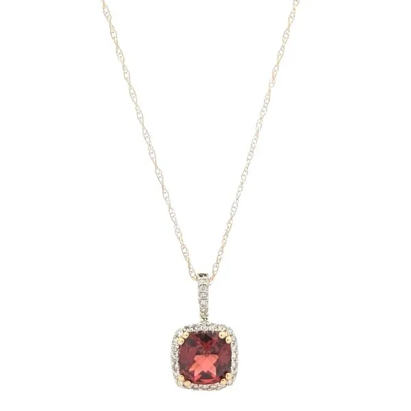 10KT Yellow Gold Garnet and Diamond 18