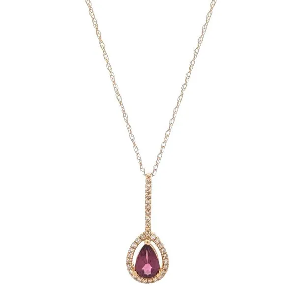 14KT Yellow Gold Garnet and Diamond 18