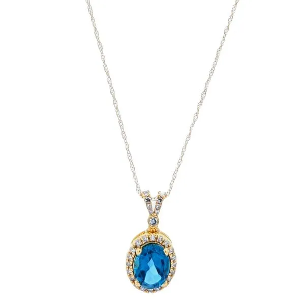 14KT Yellow Gold London Blue Topaz and Diamond 18