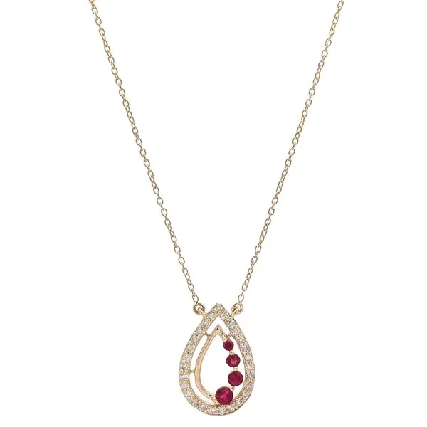 14KT Yellow Gold Ruby and Diamond 18