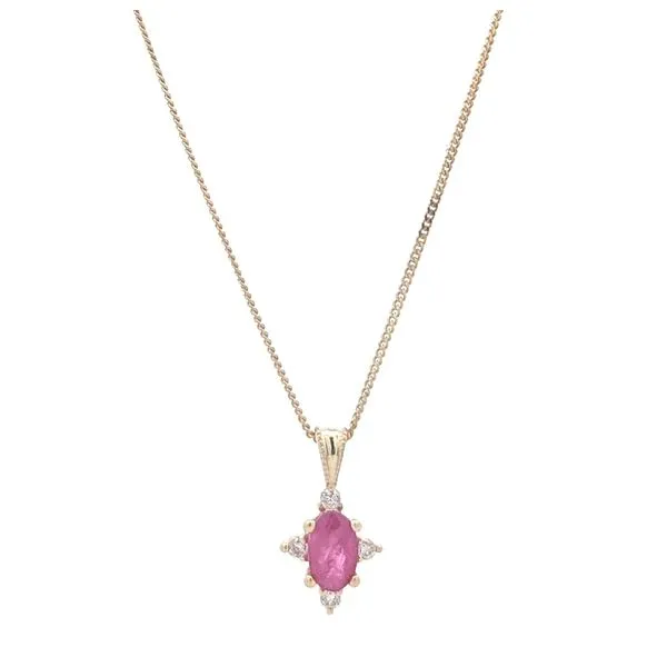 10KT Yellow Gold Ruby and 0.03ctw Diamond 18