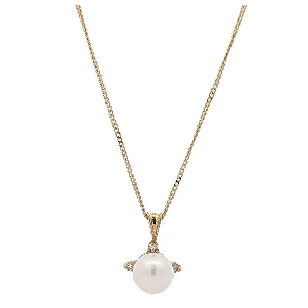 10KT Yellow Gold Pearl and 0.03ctw Diamond 18