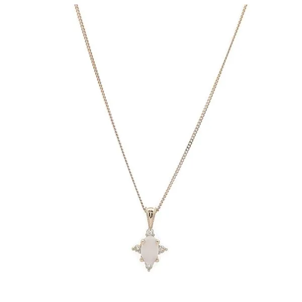 10KT Yellow Gold Opal and 0.03ctw Diamond 18