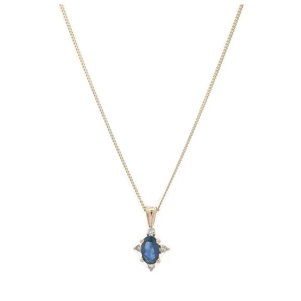 10KT Yellow Gold Sapphire and 0.03ctw Diamond 18