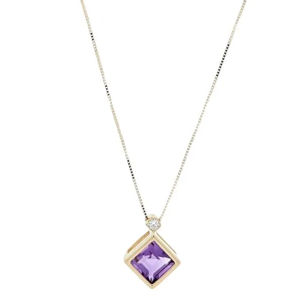 10K Yellow Gold Amethyst Diamond 18