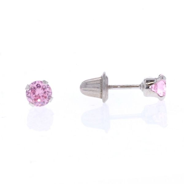 Sterling Silver Pink CZ Earrings Harmony Jewellers Grimsby, ON
