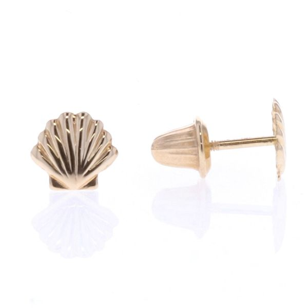 14KT Yellow Gold Sea Shell Stud Earrings Harmony Jewellers Grimsby, ON