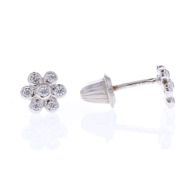 Sterling Silver CZ Flower Stud Earrings Harmony Jewellers Grimsby, ON