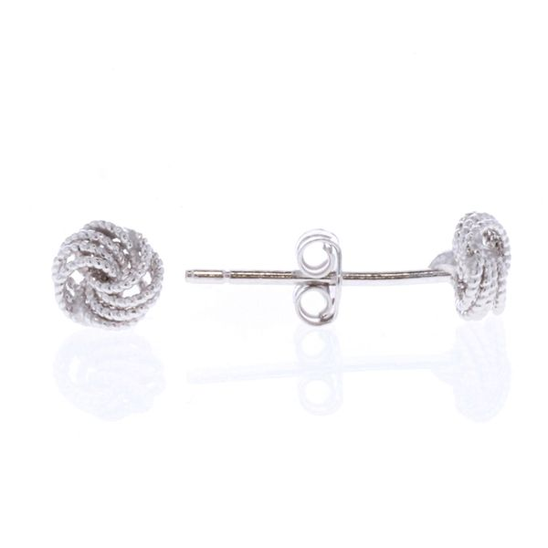 10KT White Gold Knot Stud Earrings Harmony Jewellers Grimsby, ON