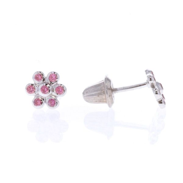 Sterling Silver Pink CZ Stud Earrings Harmony Jewellers Grimsby, ON