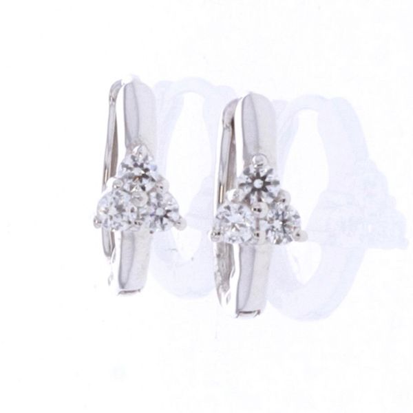 18KT White Gold CZ Huggie Earrings Harmony Jewellers Grimsby, ON