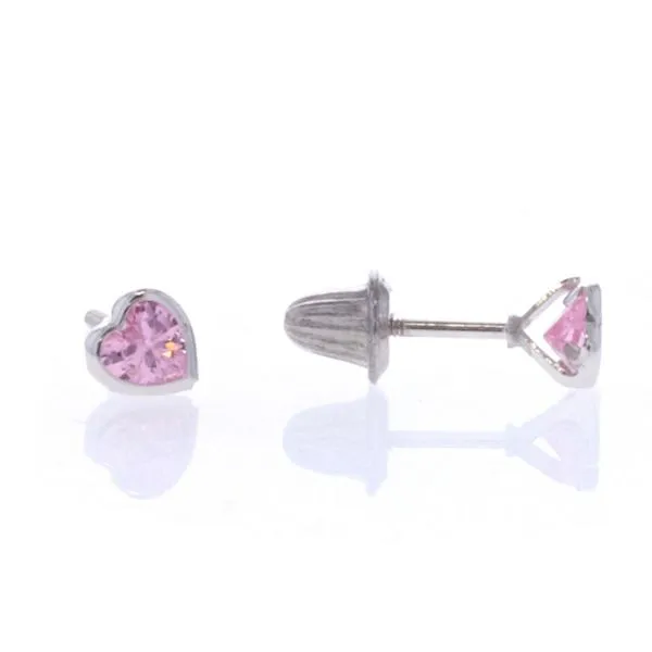 Sterling Silver October Birthstone Heart Stud Earrings Harmony Jewellers Grimsby, ON