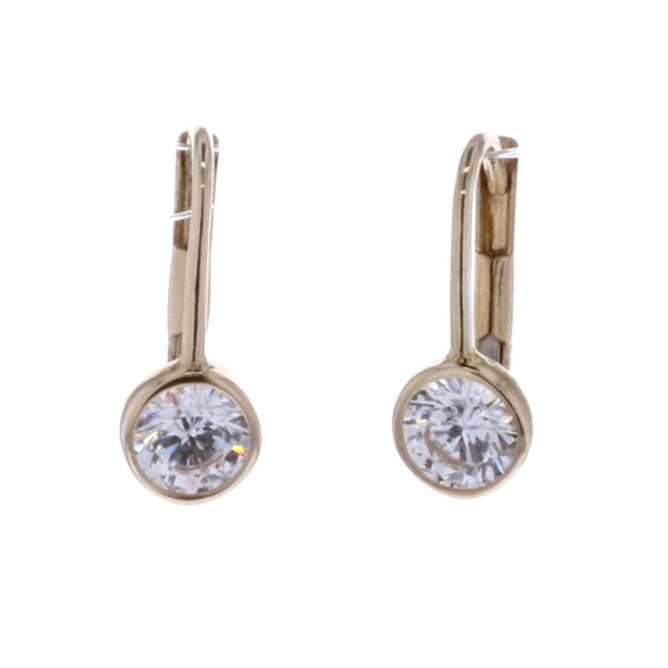 10KT Yellow Gold Synthetic April Birthstone Drop Earrings Harmony Jewellers Grimsby, ON