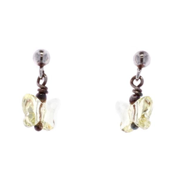 Sterling Silver Swarovski Butterfly Dangle Stud Earrings Harmony Jewellers Grimsby, ON