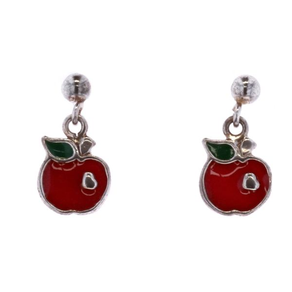 Sterling Silver Enamel Apple Earrings Harmony Jewellers Grimsby, ON