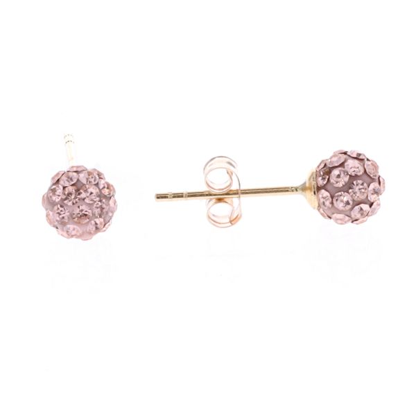 10KT Yellow Gold Light Pink Stud Earrings Harmony Jewellers Grimsby, ON